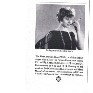 Shanni Wallis Singer Plaza New York City Advertisement 1960s Vintage Print Ad